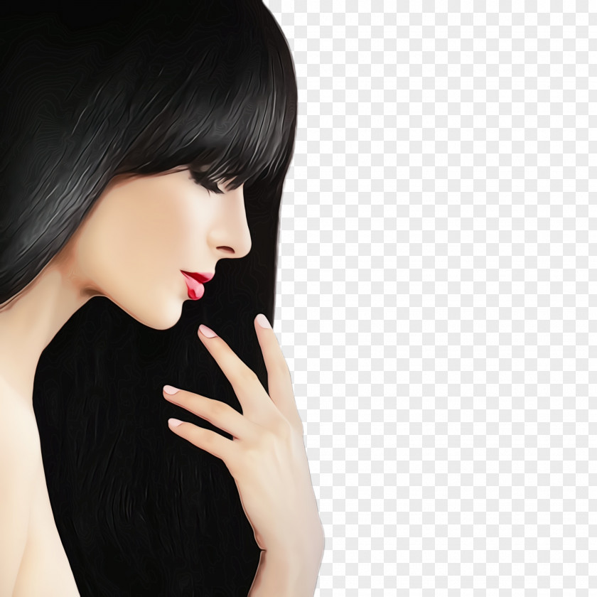 Bangs Nose Hair Face Black Skin Lip PNG