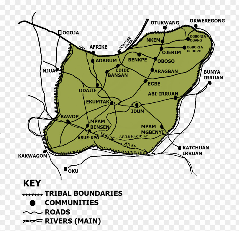 Map Ogoja Obudu Bekwarra Local Government Area Of Nigeria PNG