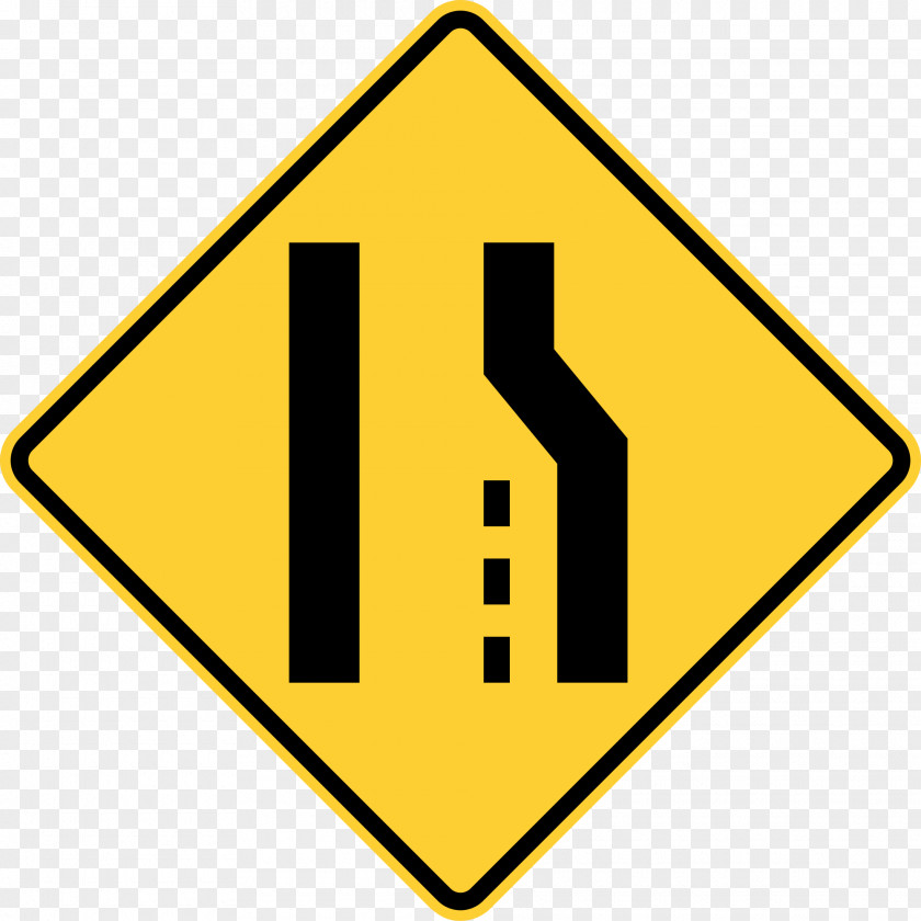 Warning Traffic Sign Lane Road PNG