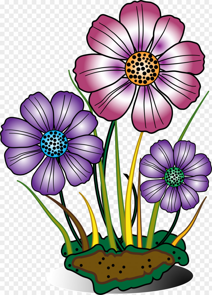 Booming Flowers And A Full Moon Cut Clip Art PNG