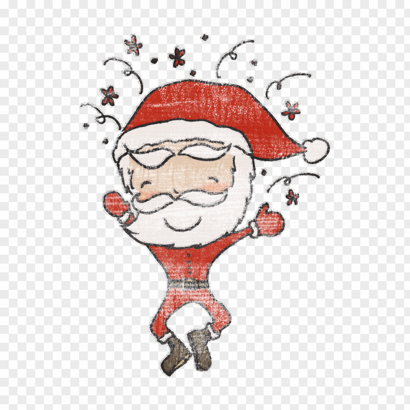 Happy Santa Claus Cartoon Christmas Ornament Illustration PNG