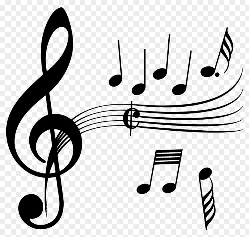 Music Clef Black And White Flat PNG and white , musical note clipart PNG