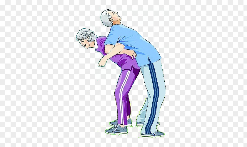 Work Together Old Age Physical Exercise Illustration PNG