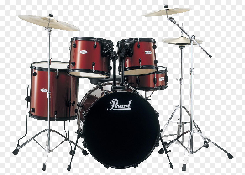 Drum Red Wine Pearl Drums Stick Cymbal PNG