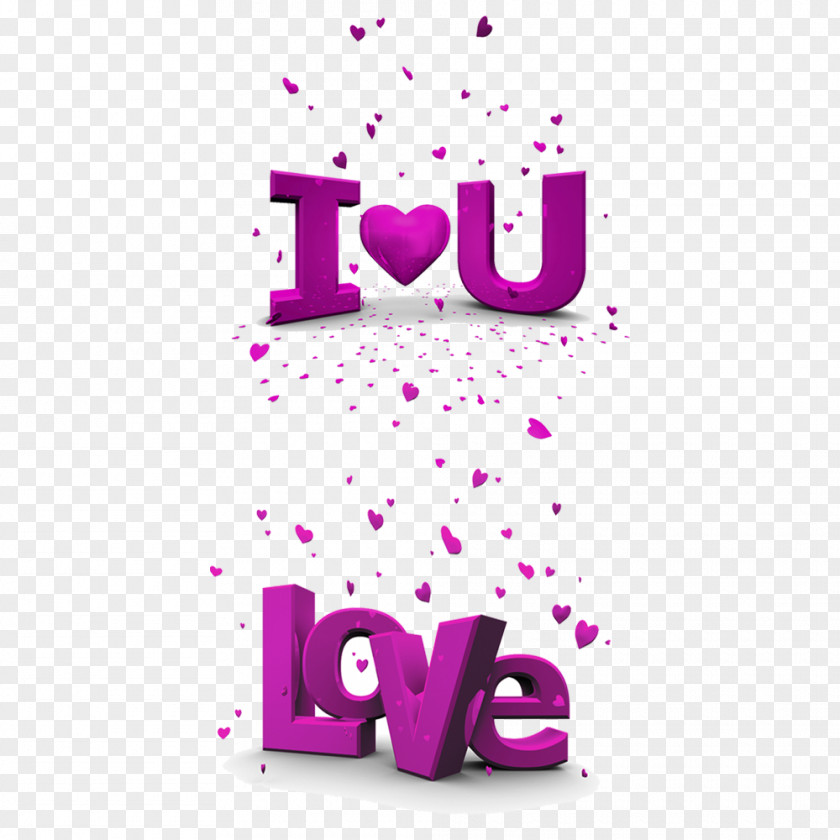 I Love You Purple Material Romance Valentines Day Heart PNG