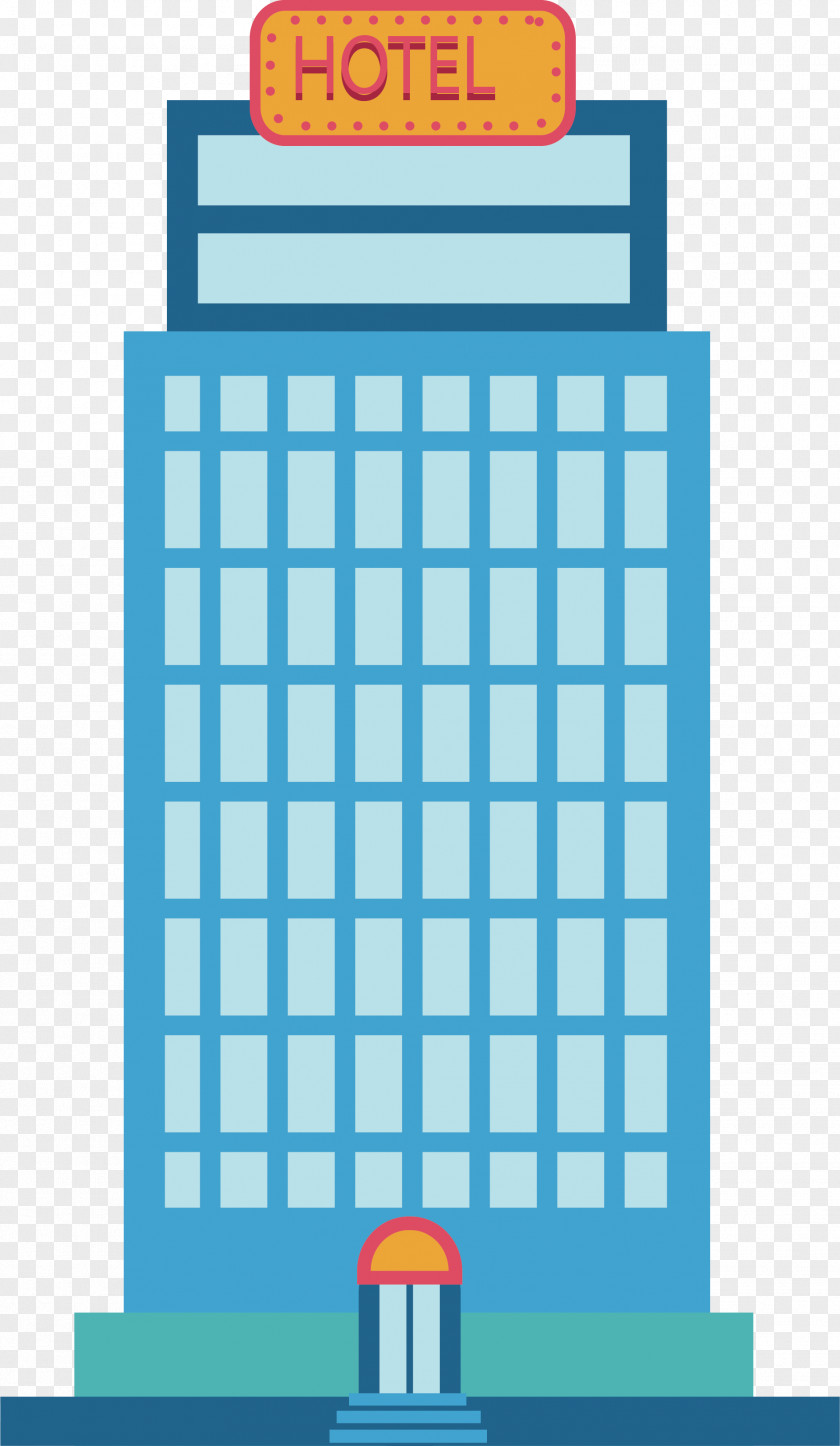 The Hotel Blue Building Gratis Vecteur PNG