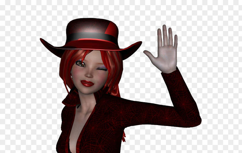 Redhead Hat Character Finger Fiction PNG