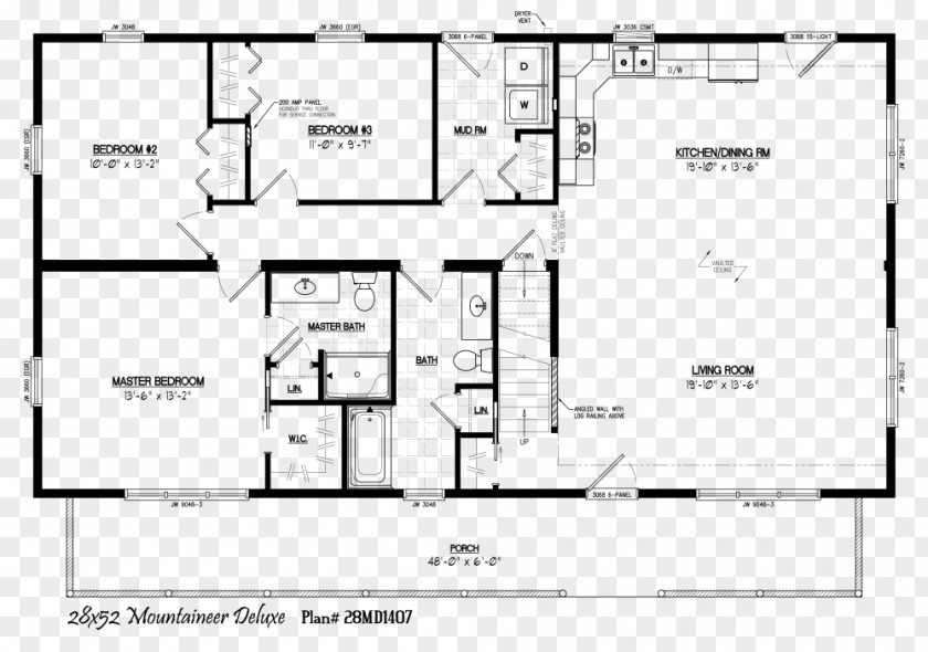 Mountaineer Log Cabin House Plan Floor PNG