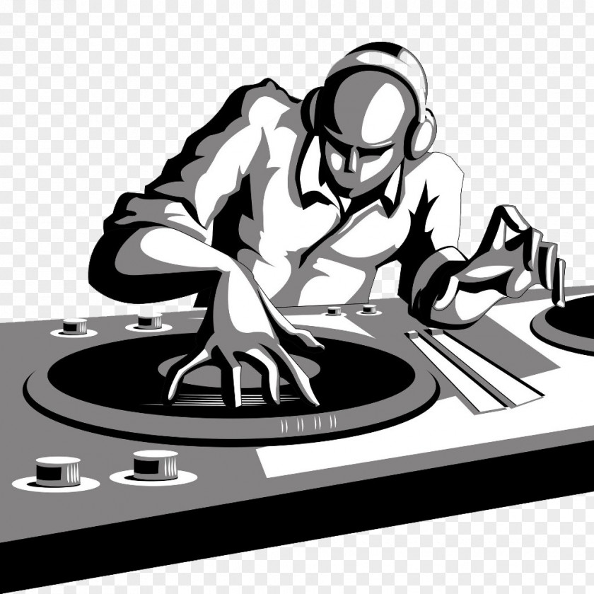 Rap File Disc Jockey DJ Mixer Cartoon Clip Art PNG
