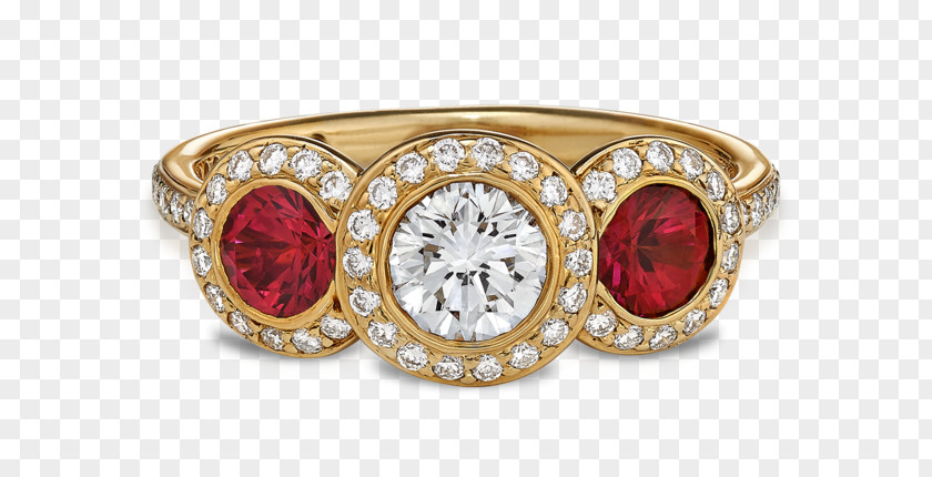 Ring Halo Ruby Engagement Diamond Jewellery PNG