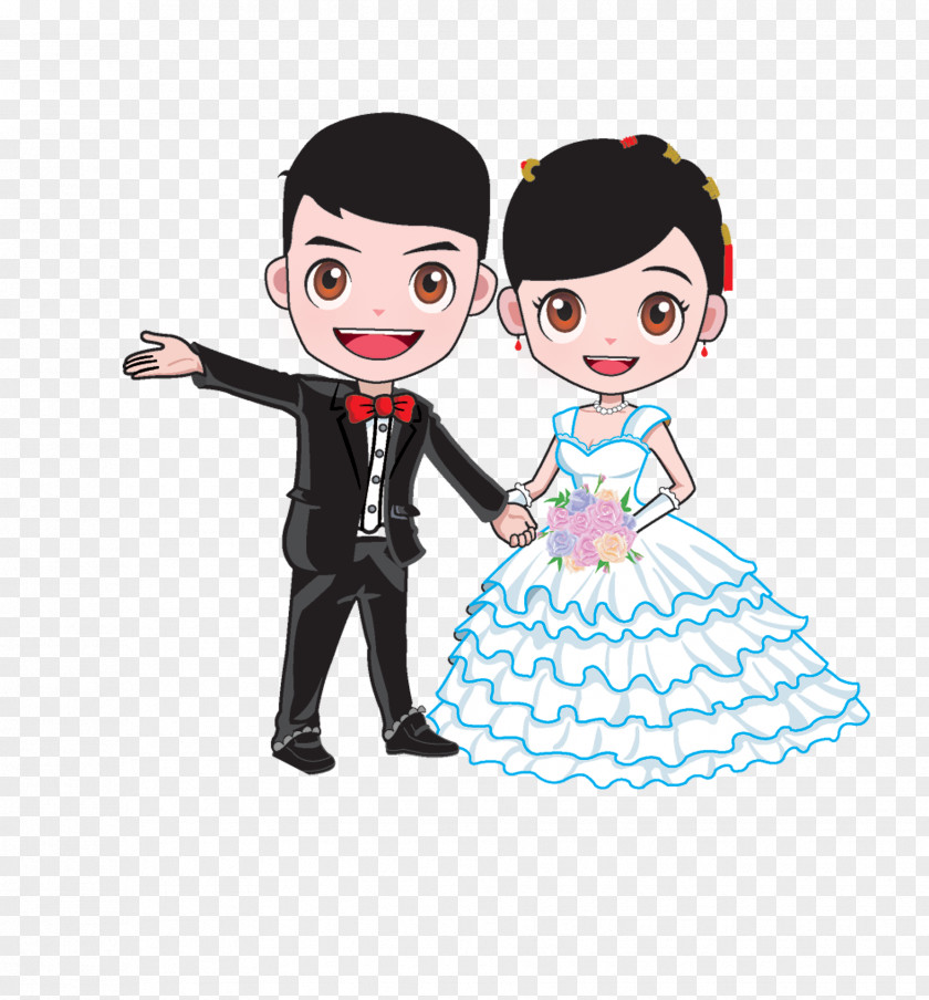 Cartoon Bride And Groom Wedding Marriage Bridegroom PNG