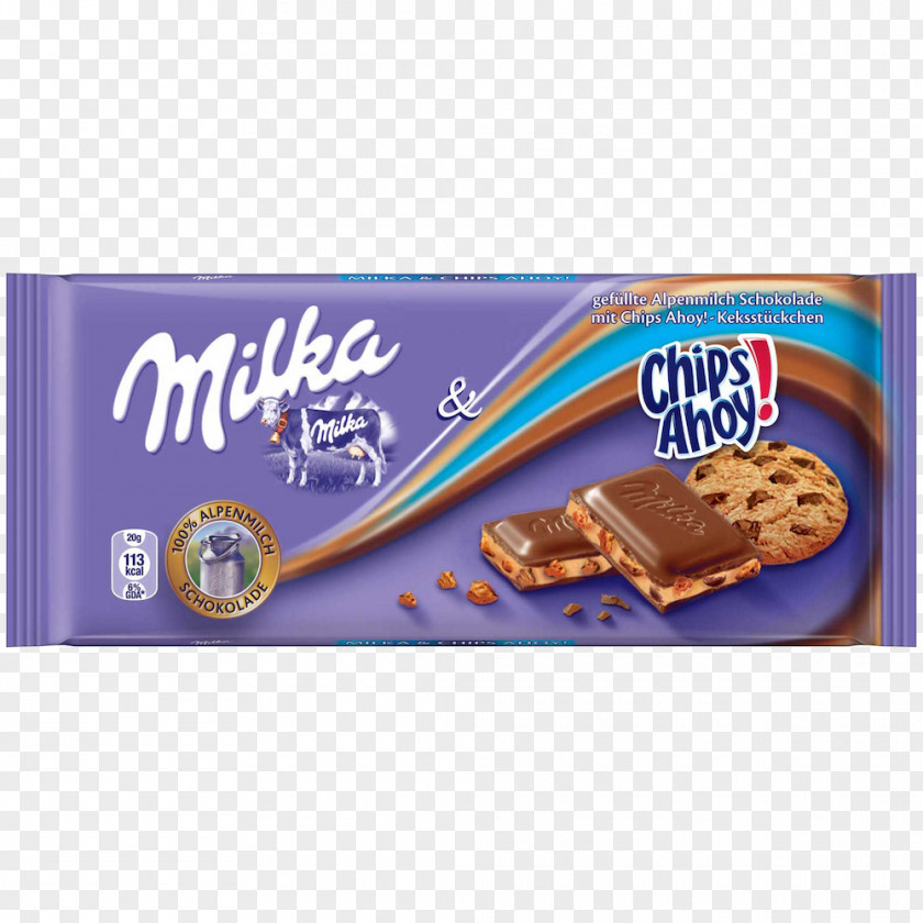 Milk Chocolate Bar Milka Cream Chips Ahoy! PNG