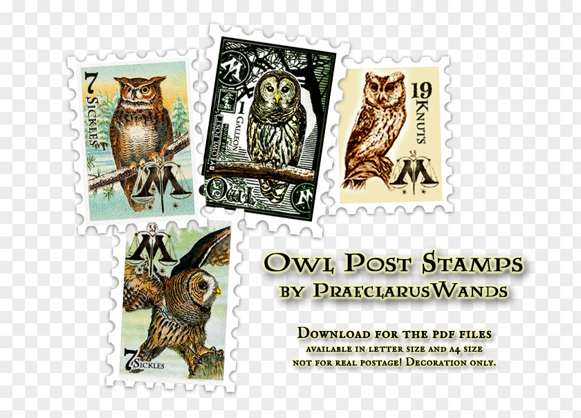 Owl Postage Stamps Mail Rubber Stamp Post Office PNG