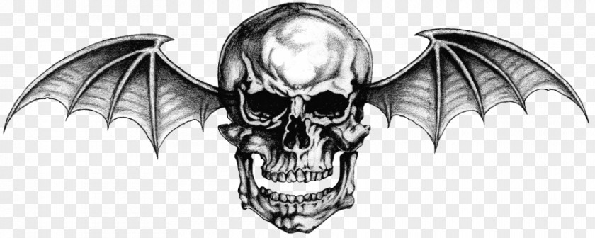 Skull Wings Hail To The King: Deathbat Avenged Sevenfold Tattoo Logo Wallpaper PNG