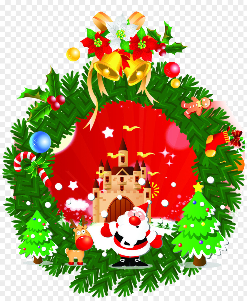 Creative Christmas Tree Santa Claus Ornament Garland PNG