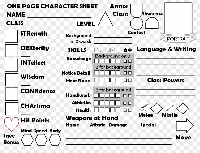 Dungeons & Dragons Character Sheet Statistic Skill PNG