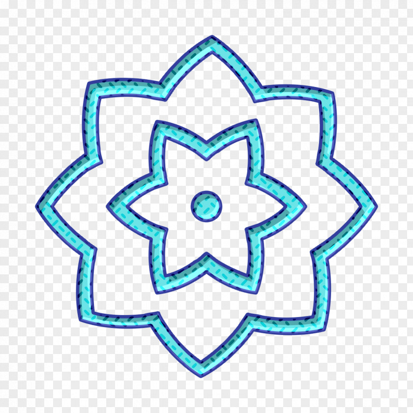 Symmetry Turquoise Bloom Icon Camping Flower PNG