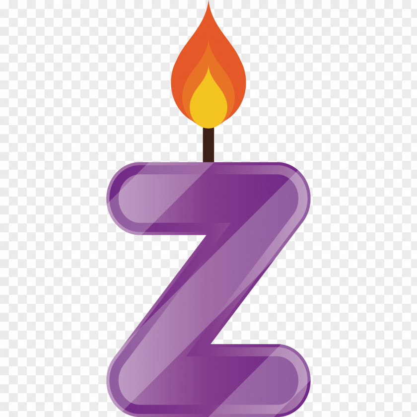 Cartoon Hand-painted Letter Z Candle Drawing PNG