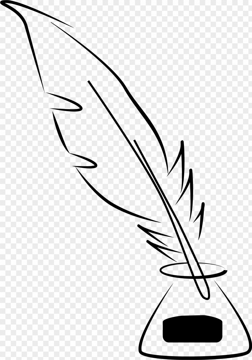 Feather Quill Inkwell Paper Clip Art PNG
