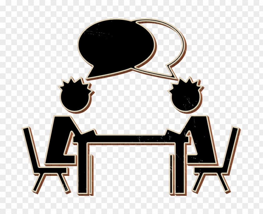 Student Icon Academic 2 Students Talking On A Table PNG