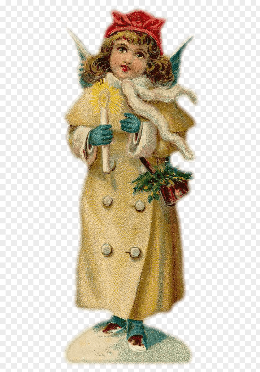 Classic Retro Angel Christmas Ornament Bokmärke Clip Art PNG