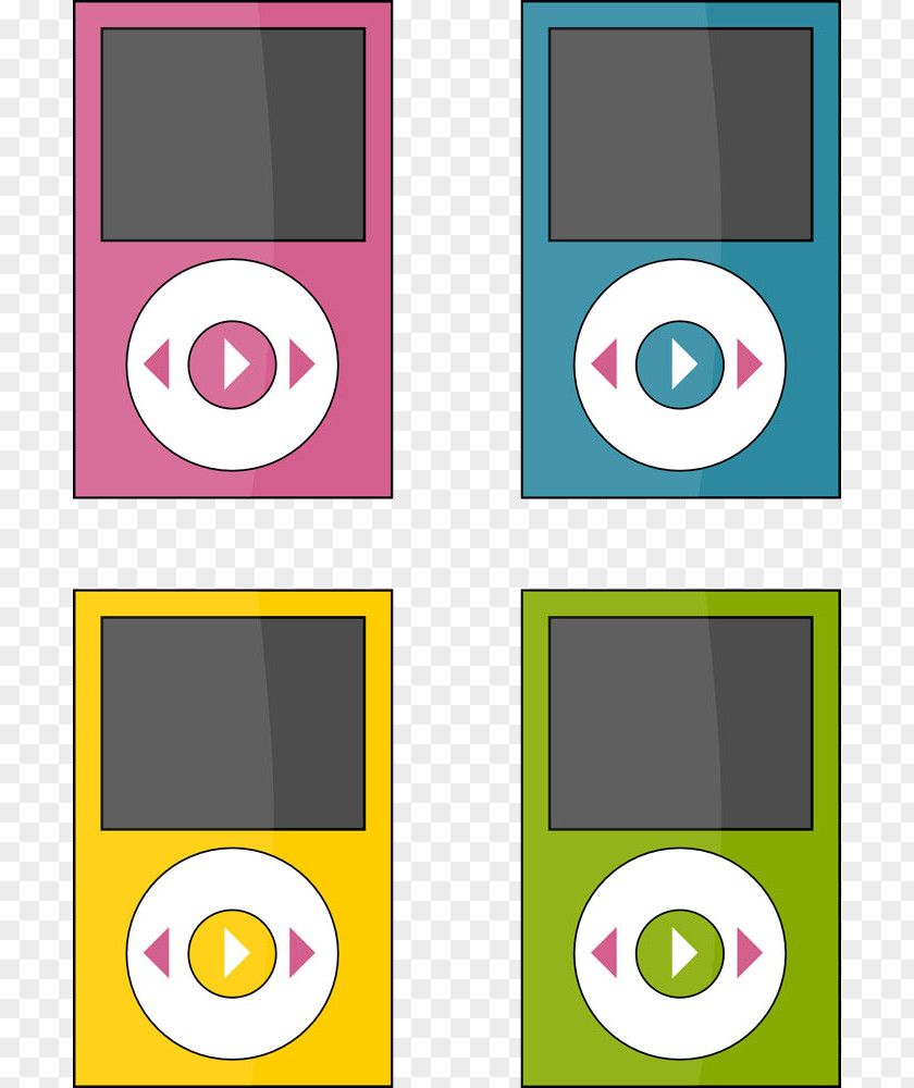 Color Device Button IPod Touch Shuffle Nano Media Player Clip Art PNG