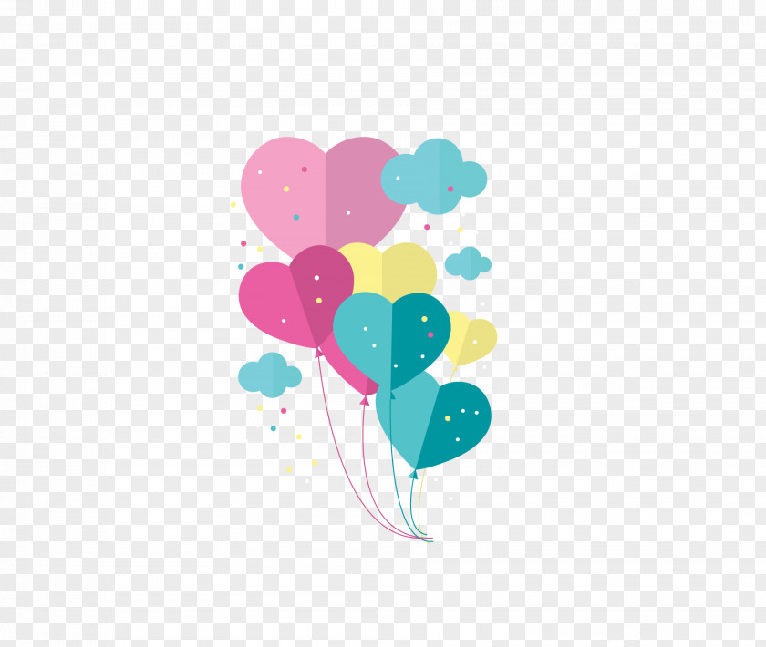 Color Heart-shaped Balloon Icon The PNG