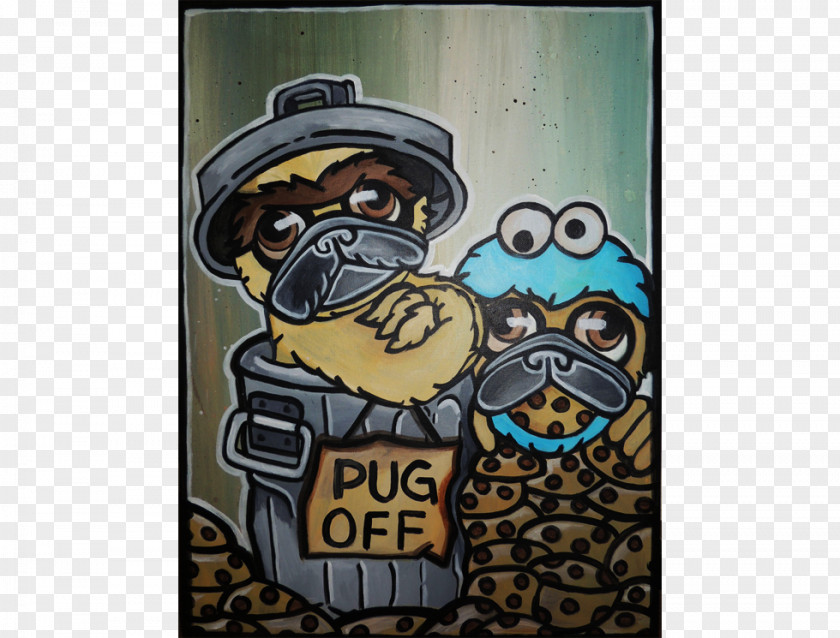 Graffiti Pug Street Art Poster PNG