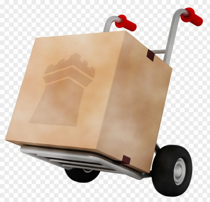 Package Delivery Beige Vehicle Transport Rolling Wheel Cart PNG