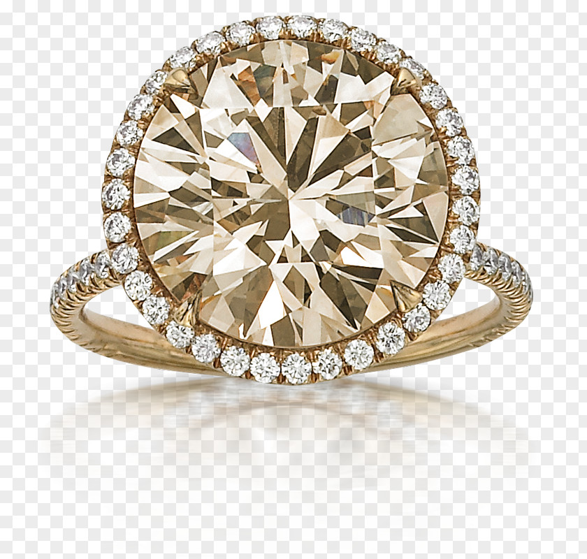 Diamond Light Brown Diamonds Engagement Ring Wedding PNG