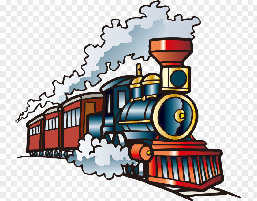 Hand-painted With Cartoon Steam Train Hay Springs High School Clip Art PNG