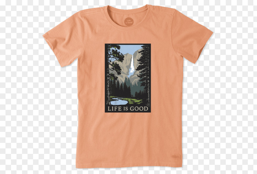 Female Hiker T-shirt Life Is Good Company Clothing Sleeve PNG