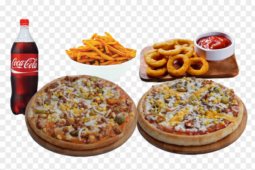 Pizza Hamburger American Cuisine Junk Food French Fries PNG