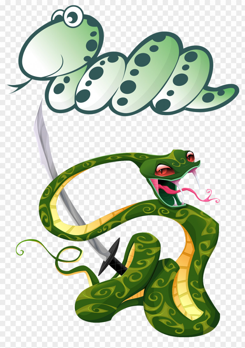 Cartoon Snake Illustration PNG