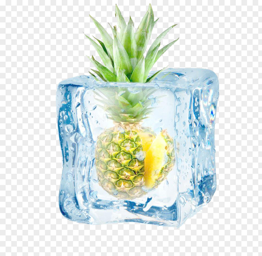 Frozen Pineapple Fruit Salad Ice Cube PNG