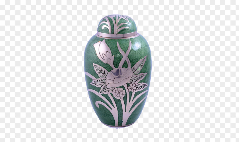 Green Flower Bestattungsurne Garden Vase Ceramic PNG