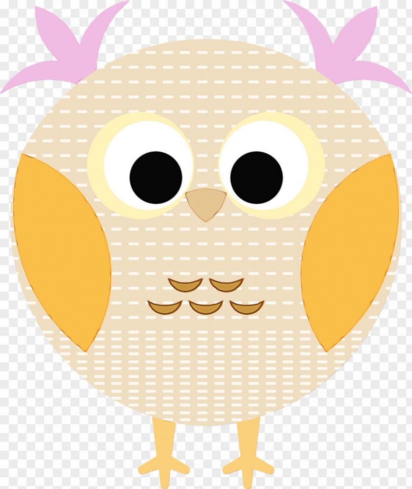 Smile Owl Cartoon Yellow Clip Art PNG