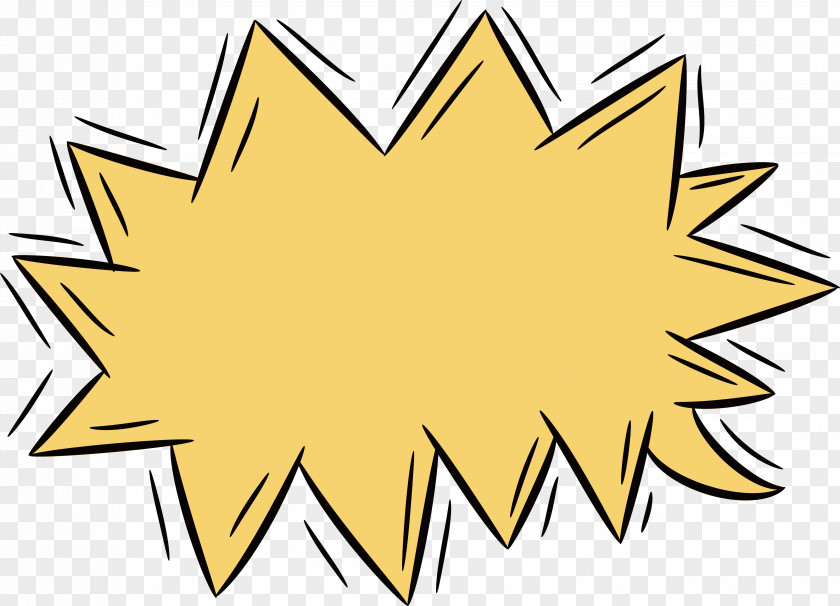 Yellow Serrated Bomb Explosion Clip Art PNG