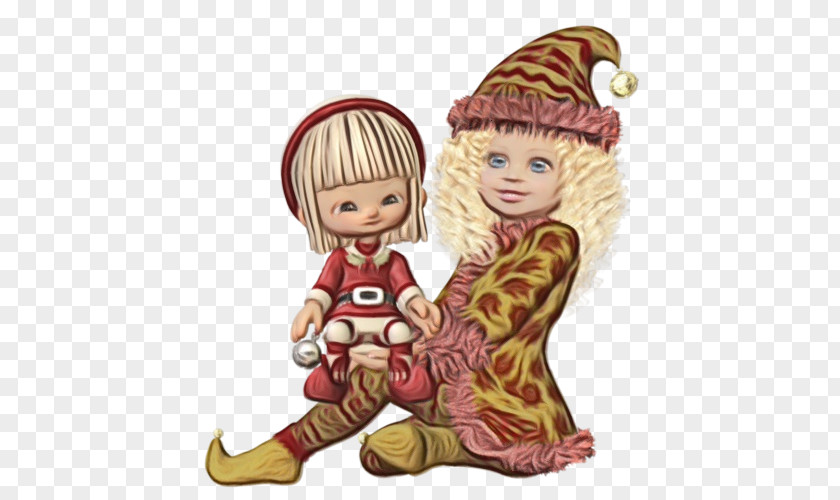Cartoon Doll Blond Brown Hair Toy PNG