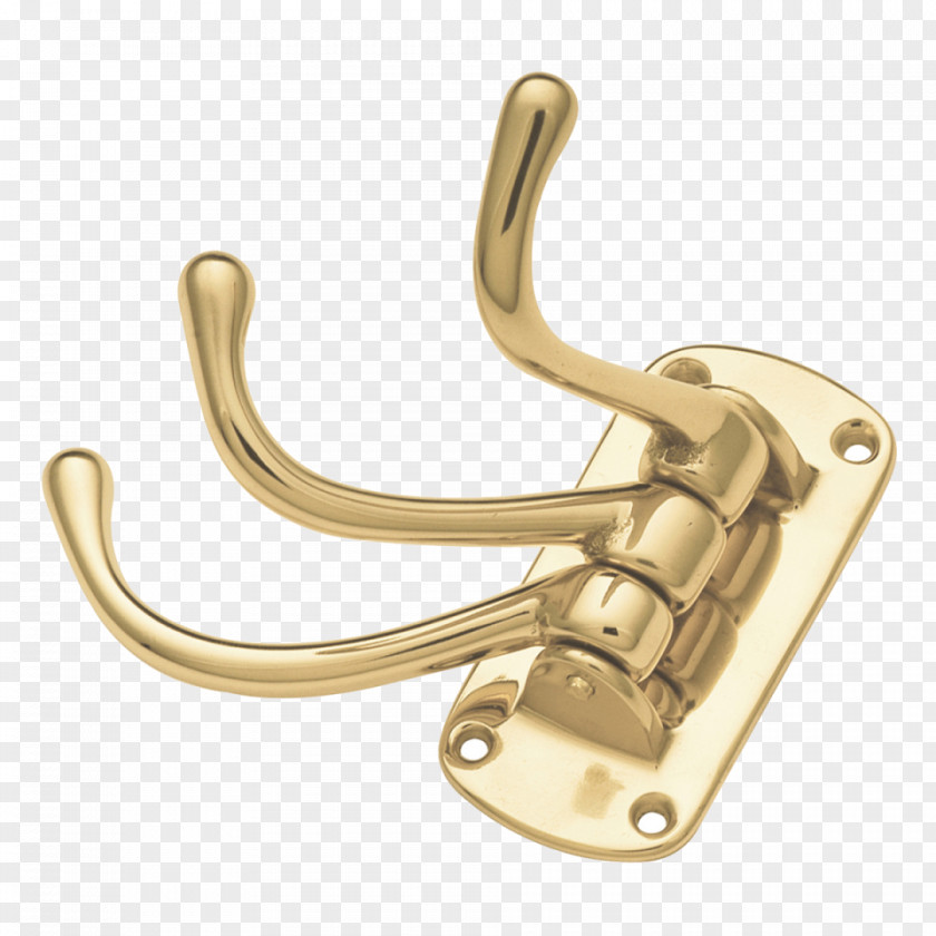 Brass Hook Swivel Robe Wall PNG