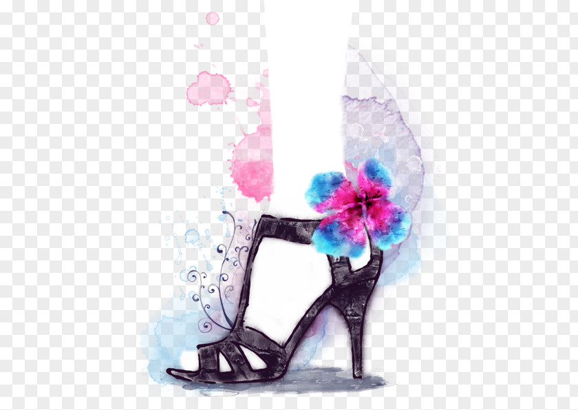 Hand-drawn Illustration Feet, High Heels T-shirt Wallet Fashion Handbag High-heeled Footwear PNG