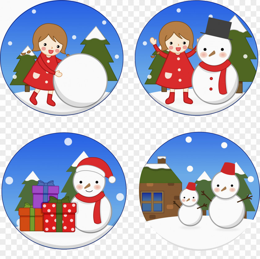 Snowman In Winter PNG