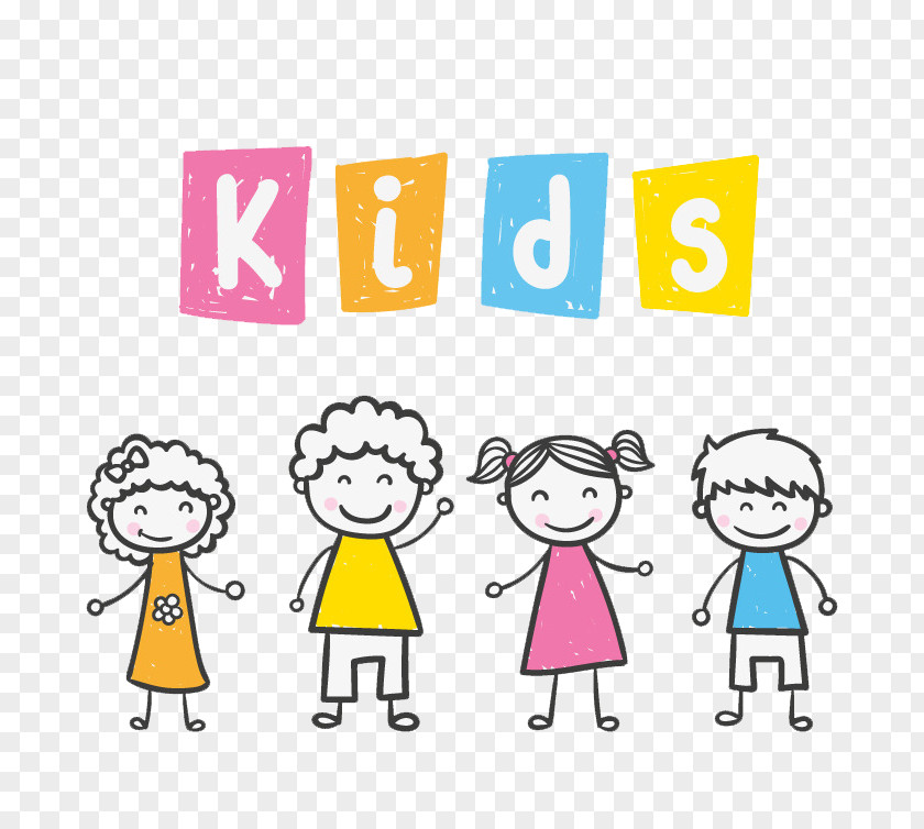 Color Stick Figure Kids Child PNG