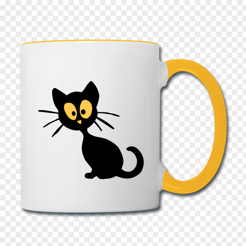 Kitten Black Cat Coffee Cup Mug Whiskers PNG