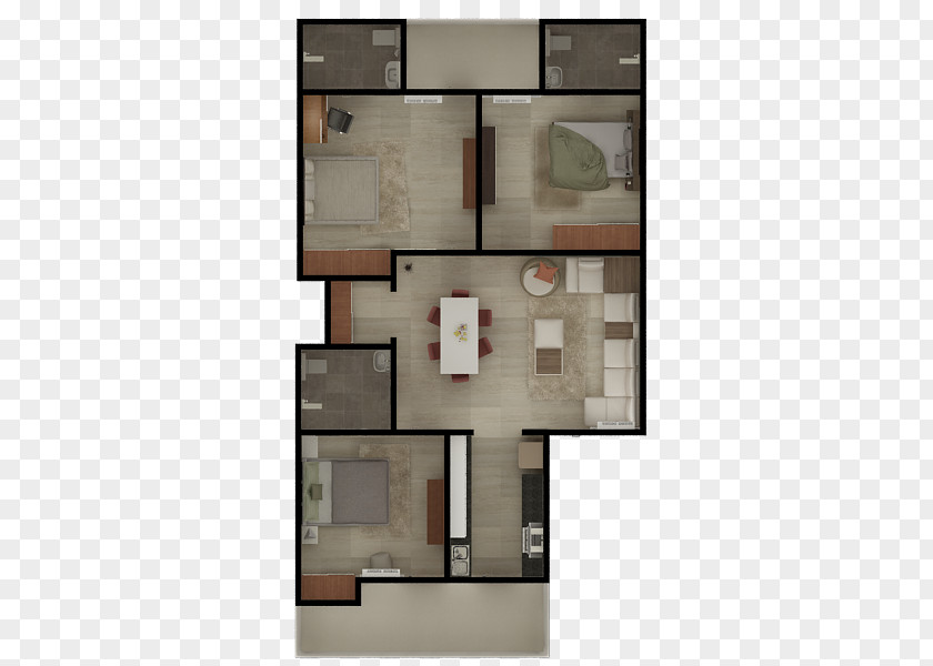 3D Floor Plan Facade PNG