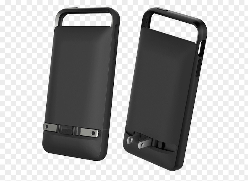 Black Rechargeable Phone Case Mobile Battery Charger Smartphone AC Power Plugs And Sockets Prong PNG