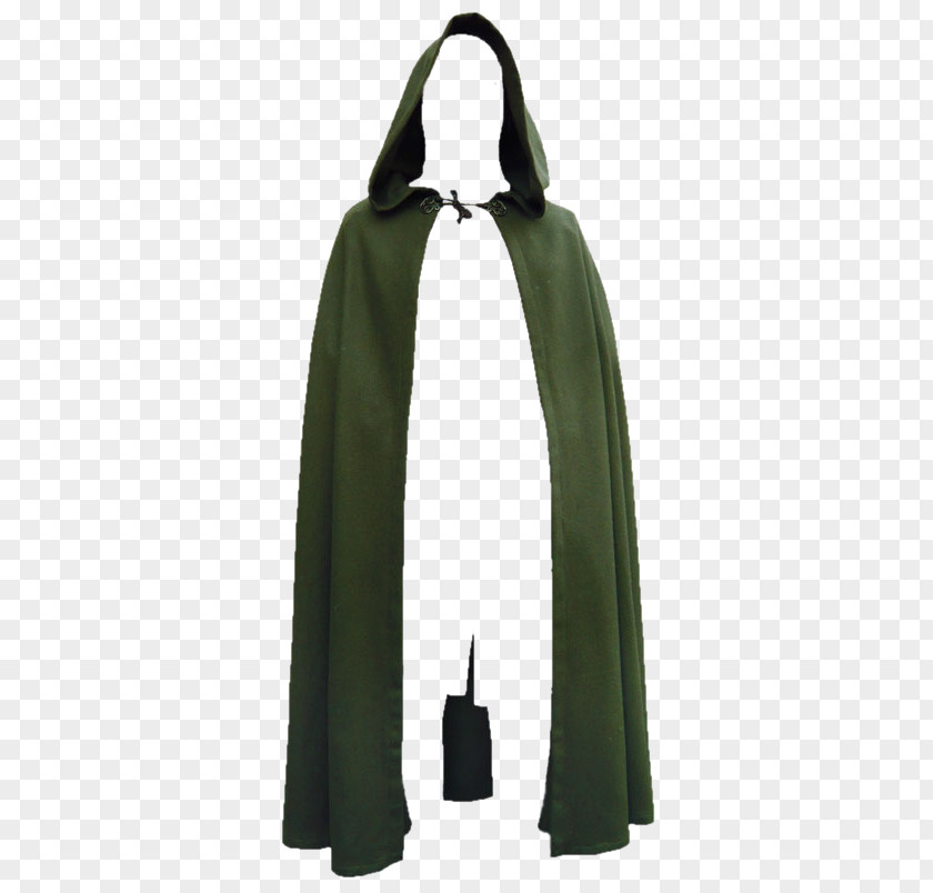 Green Cloak Material Free To Pull Middle Ages Hood Cape Clothing PNG