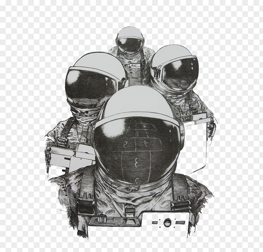 Hand Drawn Sketch Astronaut Outer Space Drawing Suit PNG