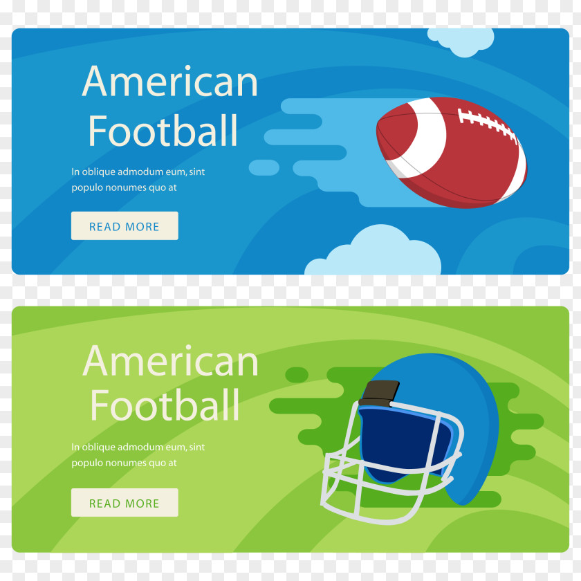 Vector American Football Banner Helmet And Ball Rugby PNG