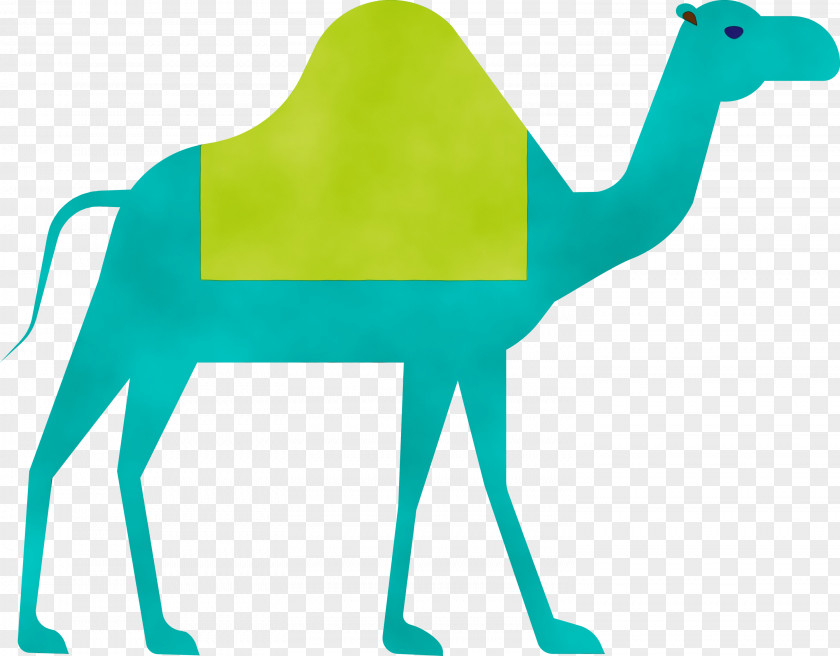 Camel Green Arabian Camelid Animal Figure PNG